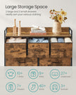 Chest of Drawers – Fabric and Metal – Rustic Brown and Ink Black – 7 Spacious Drawers