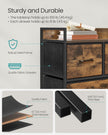 Chest of Drawers – Fabric and Metal – Rustic Brown and Ink Black – 7 Spacious Drawers