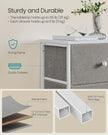 Chest of Drawers – Metal Frame with Fabric Drawers – Dove Grey and Cream White – Tall and Slim Design