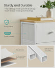 Chest of Drawers – Fabric and Metal – Camel Yellow and Cream White – 4-Drawer Slim Design