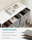 Chest of Drawers – Fabric and Metal – Light Grey and White – 6 Drawer Storage Organizer with Wooden Front and Top