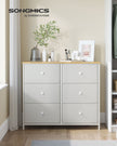 Chest of Drawers – Fabric and Metal – Rustic Brown and Black – 6 Drawer Storage Organizer