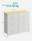 Chest of Drawers – Fabric and Metal – Rustic Brown and Black – 6 Drawer Storage Organizer