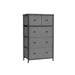 Fabric Storage Unit – Fabric and Wood – Grey and Black – 5 Drawers, Industrial Style