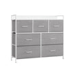 Chest of Drawers – Fabric and Metal – Dove Grey and Cloud White – 7 Drawer Storage Unit with Industrial Design