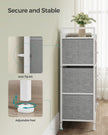 Chest of Drawers – Fabric and Metal – Dove Grey and Cloud White – 7 Drawer Storage Unit with Industrial Design
