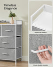 Chest of Drawers – Fabric and Metal – Dove Grey and Cloud White – 7 Drawer Storage Unit with Industrial Design