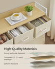 Chest of Drawers – Fabric and Metal – Cream White and Oak Beige – 7 Drawer Storage Unit