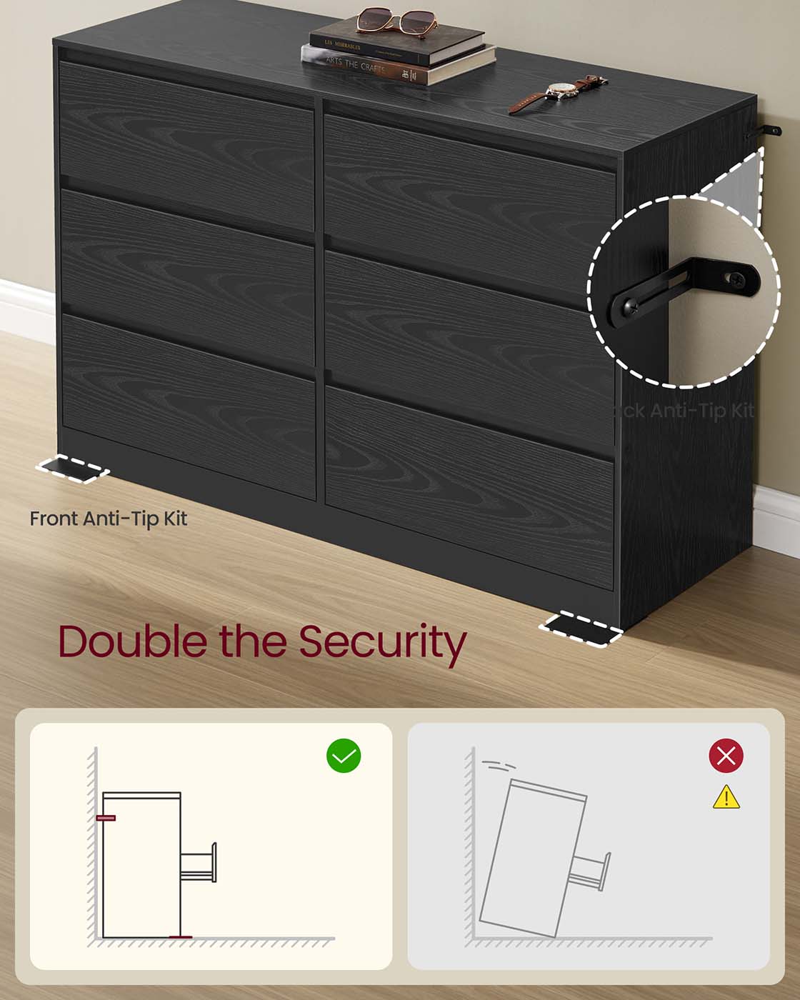 Chest of Drawers – Wood – Snow White – Six Drawer Storage Organizer