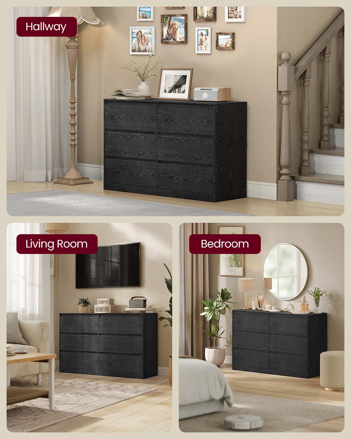 Chest of Drawers – Wood – Snow White – Six Drawer Storage Organizer