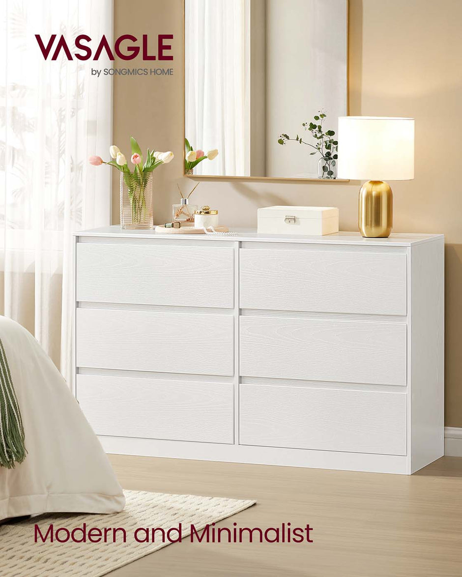 Chest of Drawers – Wood – Snow White – Six Drawer Storage Organizer