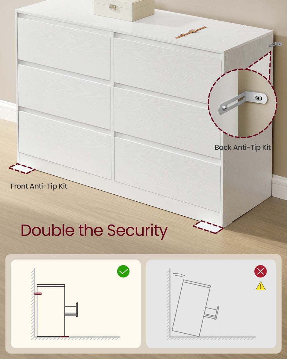 Chest of Drawers – Wood – Snow White – Six Drawer Storage Organizer