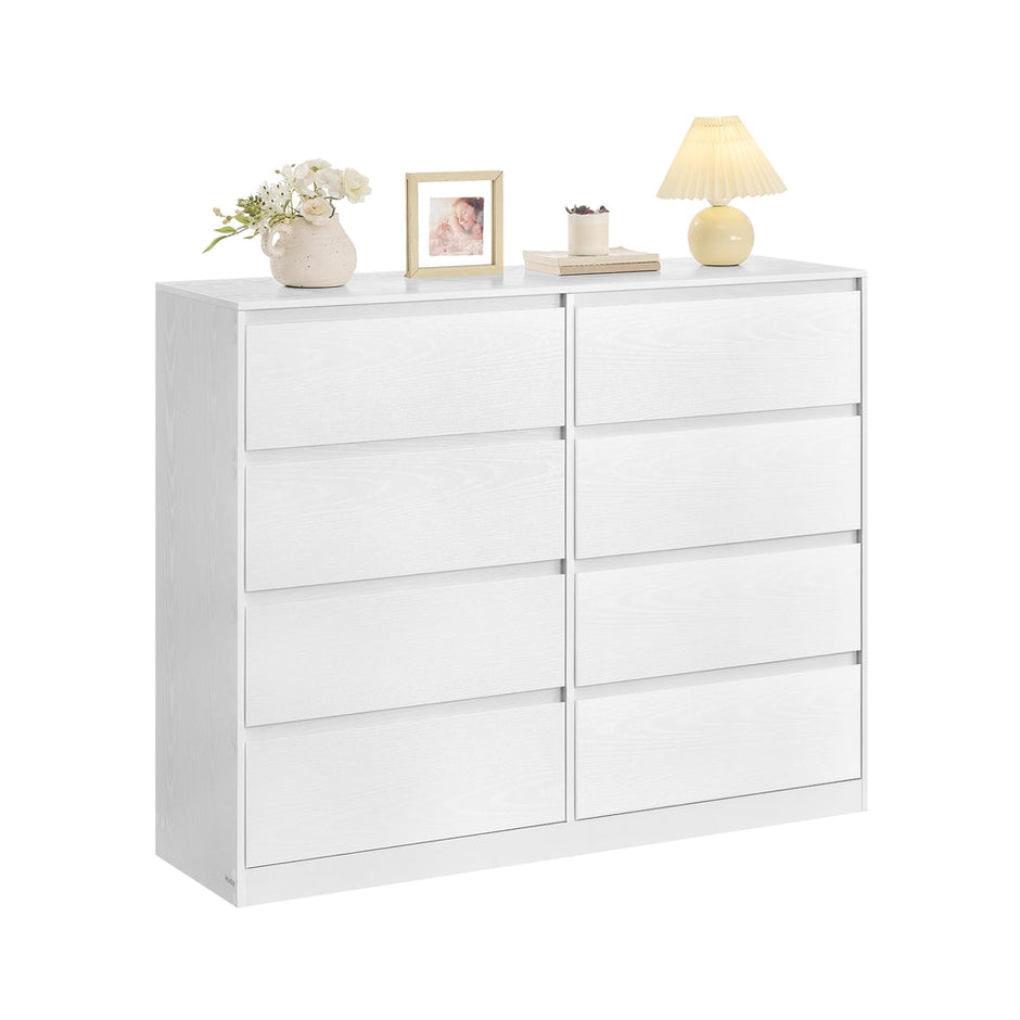 Storage Organiser Unit – Engineered Wood – Snow White – Modern Design with 8 Drawers