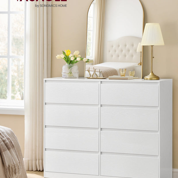 Storage Organiser Unit – Engineered Wood – Snow White – Modern Design with 8 Drawers