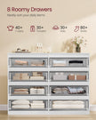 Storage Organiser Unit – Engineered Wood – Snow White – Modern Design with 8 Drawers