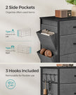 6-Drawer Dresser – Fabric – Charcoal Grey and Slate Grey – Organizer with Side Pockets and Drawer Dividers