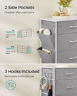 6-Drawer Dresser – Fabric – Cloud White and Dove Grey – Includes Side Pockets and Drawer Dividers