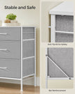 6-Drawer Dresser – Fabric – Cloud White and Dove Grey – Includes Side Pockets and Drawer Dividers