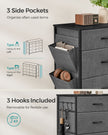 8-Drawer Fabric Dresser – Charcoal Grey and Slate Grey – Storage Organizer with Side Pockets and Drawer Dividers