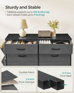 8-Drawer Fabric Dresser – Charcoal Grey and Slate Grey – Storage Organizer with Side Pockets and Drawer Dividers