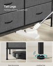 8-Drawer Fabric Dresser – Charcoal Grey and Slate Grey – Storage Organizer with Side Pockets and Drawer Dividers
