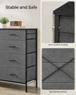 8-Drawer Fabric Dresser – Charcoal Grey and Slate Grey – Storage Organizer with Side Pockets and Drawer Dividers
