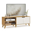 TV Cabinet – Wood – Straw Yellow and Cream White – Adjustable Shelves, for TVs up to 60 Inches