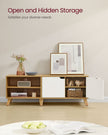 TV Cabinet – Wood – Straw Yellow and Cream White – Adjustable Shelves, for TVs up to 60 Inches