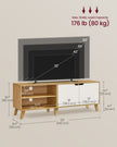TV Cabinet – Wood – Straw Yellow and Cream White – Adjustable Shelves, for TVs up to 60 Inches