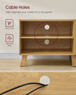 TV Cabinet – Wood – Straw Yellow and Cream White – Adjustable Shelves, for TVs up to 60 Inches