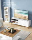 TV Stand – Wood – Rustic Brown – Adjustable Shelves, 2 Doors