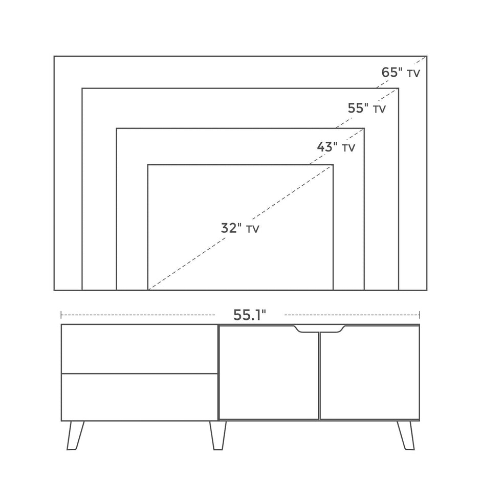 TV Cabinet – Engineered Wood – Rustic Brown – Suitable for TVs up to 60 Inches with Adjustable Shelves