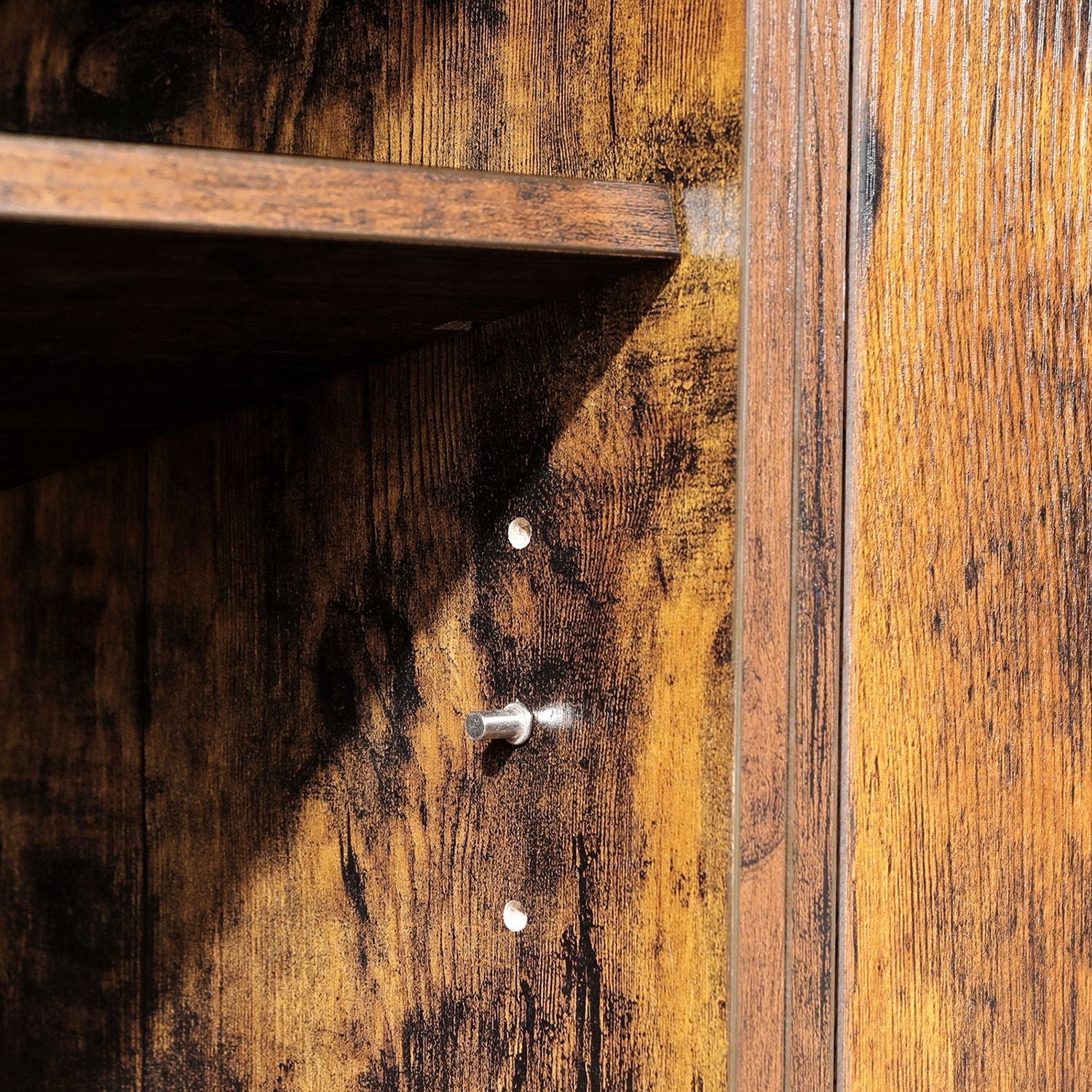TV Cabinet – Engineered Wood – Rustic Brown – Suitable for TVs up to 60 Inches with Adjustable Shelves