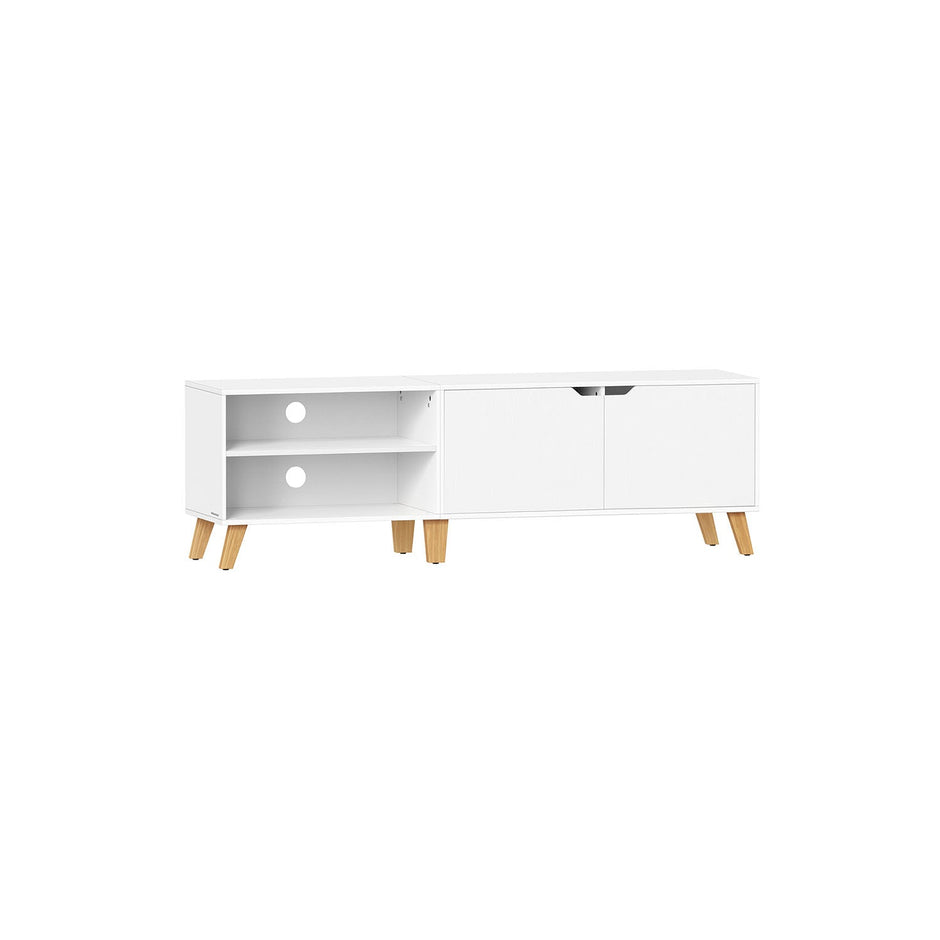 TV Cabinet – Engineered Wood – Rustic Brown – Adjustable Shelves, Suitable for TVs up to 65 Inches