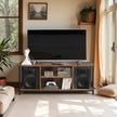 TV Stand – Engineered Wood – Rustic Brown – Open Shelves Design for Living Room
