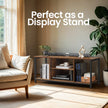 TV Stand – Engineered Wood – Rustic Brown – Open Shelves Design for Living Room