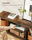TV Stand – Engineered Wood – Rustic Brown and Ink Black – Open Shelves for TVs up to 65 Inches