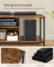 TV Stand – Engineered Wood – Rustic Brown and Ink Black – Open Shelves for TVs up to 65 Inches