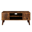 Retro TV Stand – Wood – Dark Brown – Mid-Century Modern Design for Flat Screen TVs and Consoles
