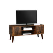 Retro TV Stand – Wood – Dark Brown – Mid-Century Modern Design for Flat Screen TVs and Consoles