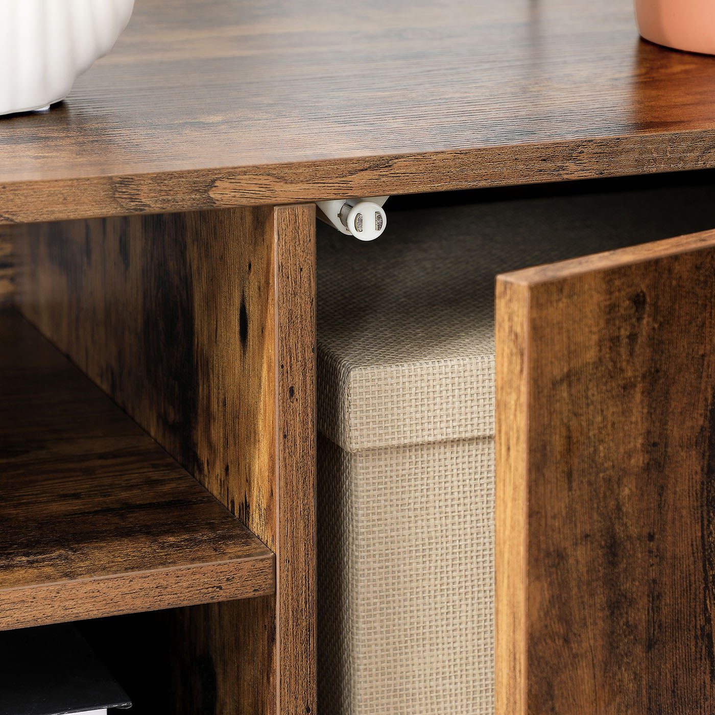 Retro TV Stand – Wood – Dark Brown – Mid-Century Modern Design for Flat Screen TVs and Consoles