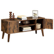 Retro TV Stand – Wood – Dark Brown – Mid-Century Modern Design for Flat Screen TVs and Consoles