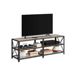 TV Stand Unit – Steel – Rustic Brown and Black – 3-Tier Design for 60-Inch TVs