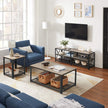 TV Stand Unit – Steel – Rustic Brown and Black – 3-Tier Design for 60-Inch TVs