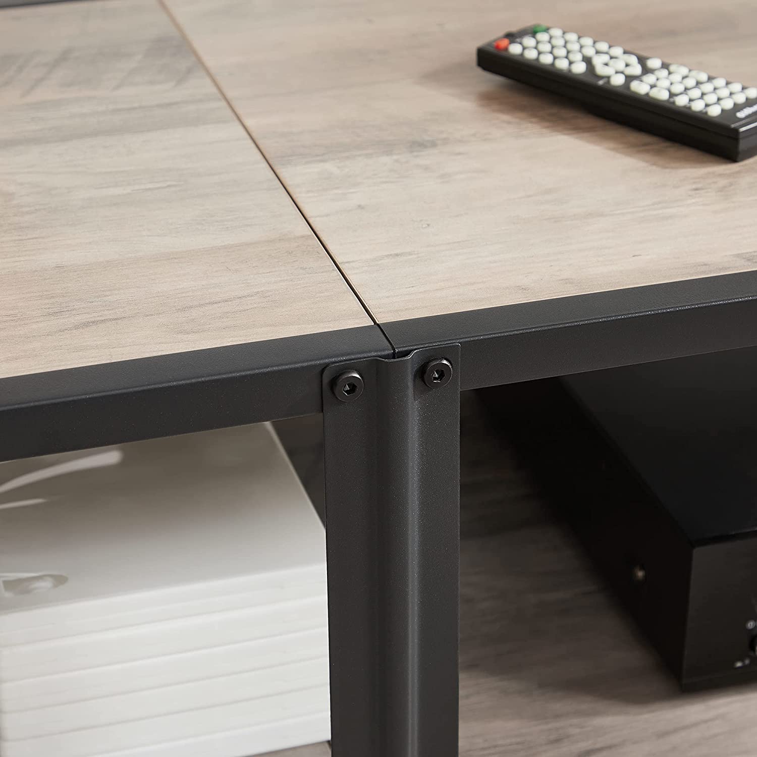 TV Stand Unit – Steel – Rustic Brown and Black – 3-Tier Design for 60-Inch TVs