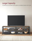 TV Stand – Steel Frame – Rustic Brown and Black – Suitable for TVs up to 75 Inches with Shelves