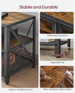 TV Stand – Steel Frame – Rustic Brown and Black – Suitable for TVs up to 75 Inches with Shelves