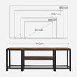 TV Stand – Wood and Metal – Rustic Brown and Black – Multi-Tier Design with Open Storage Shelves