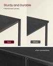 TV Stand – Wood – Charcoal Grey and Ink Black – 3-Tier Design with Open Storage Shelves for TVs up to 65 Inches