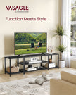 3-Tier TV Cabinet – Wood – Industrial Style – Open Shelves for TVs up to 75 Inches